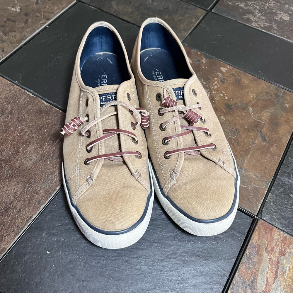 Sperry Women’s Khaki Canvas Sneakers